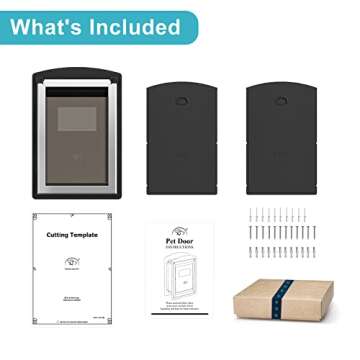 ClawJaw Cat Door for Exterior Wall, Metal Frame and Telescopic Tunnel Pet Door, Double Magnetic Flaps Cat Door and Dog Door, Easy to Install, Black (Pets Up to 22 Lb)-Small