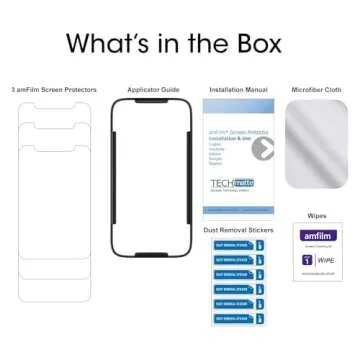 amFilm Screen Protector Glass for iPhone XR, Apple iPhone XR display With Easy Installation Tray, Tempered Glass, 3 Pack