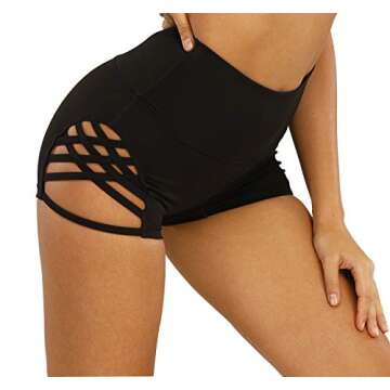 MOSISON Women's Booty Lifting High Waisted Yoga Shorts