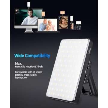 Auriani 120 LED Selfie Light for iPhone,Phone Light Clip,Alix Earle Light,Phone Light for Video Recording,3000mAh Portable Video Light for Phone, Camera, Laptop, iPad with 6 Color Filters