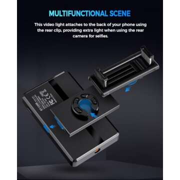 Auriani 120 LED Selfie Light for iPhone,Phone Light Clip,Alix Earle Light,Phone Light for Video Recording,3000mAh Portable Video Light for Phone, Camera, Laptop, iPad with 6 Color Filters