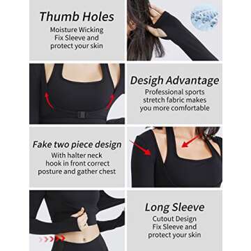 Gihuo Women's Long Sleeve Crop Top - Stylish & Versatile