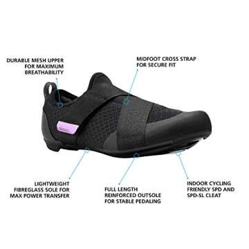 SHIMANO SH-IC100 High Performance Indoor Cycling Shoe - Stylish Black Design for Optimal Performance
