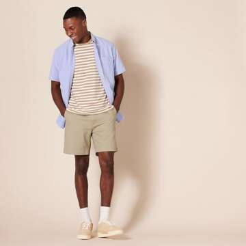 Amazon Essentials Men's Classic-Fit 7" Chino Short, Khaki, 32
