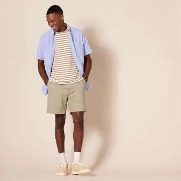 Amazon Essentials Men's Classic-Fit 7" Chino Short, Khaki, 32