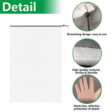 Alpurple 2 Pcs Insect Bird Barrier Netting Mesh – 4.9 x 3.2 Ft