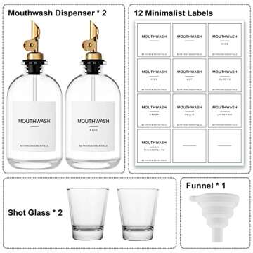 Elegant HomeFeel Mouthwash Dispenser Set for Chic Bathrooms