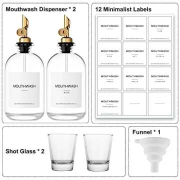 Elegant HomeFeel Mouthwash Dispenser Set for Chic Bathrooms