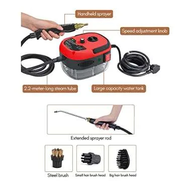 Irishom 2500W Handheld Steam Cleaner for Powerful Cleaning
