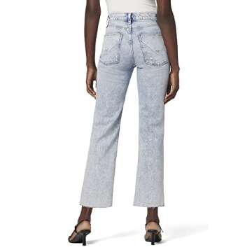 High Rise Cropped Straight Leg Jeans for Women
