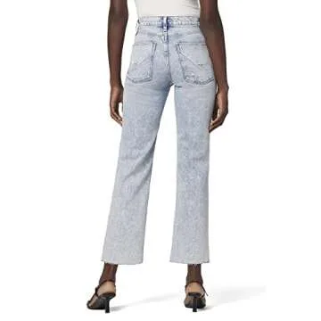 High Rise Cropped Straight Leg Jeans for Women