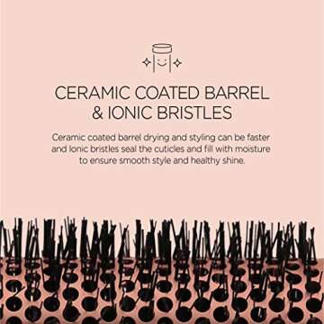 F3 Systems Magic Curling Thermal Brush(1.7 Inch), Cut Drying Time,Self-Standing Round Quick Styling Brush, Great Blowout, Ceramic Coated/Ionic Thermal Barrel,Blowout Volume, Wave Styler