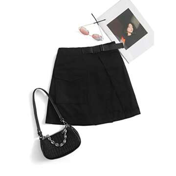 WDIRARA Women's Cargo Skirt Asymmetrical High Waist Wrap