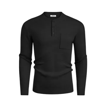 Stylish COOFNADY Men's Knitted Sweater for Cozy Comfort