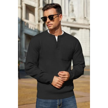 Stylish COOFNADY Men's Knitted Sweater for Cozy Comfort