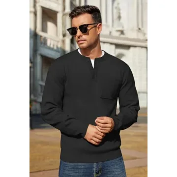 Stylish COOFNADY Men's Knitted Sweater for Cozy Comfort