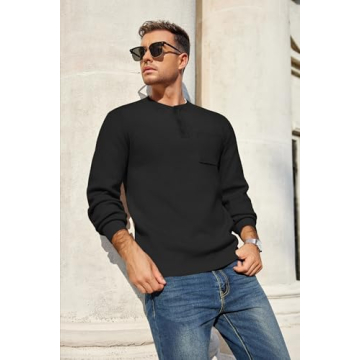 Stylish COOFNADY Men's Knitted Sweater for Cozy Comfort