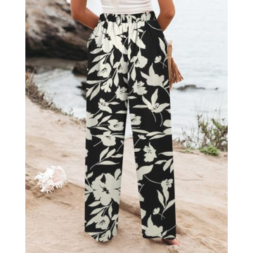 Angerella Floral Print Wide Leg Pants for Women