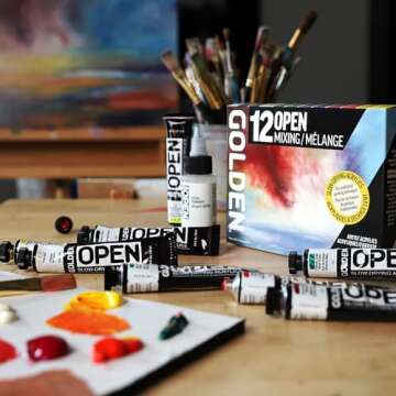 OPEN Slow-Drying Acrylics by GOLDEN, Mixing Set, Professional Acrylic Paint
