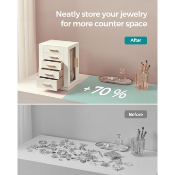 SONGMICS Jewelry Box Rotating Stylish Gift for Jewelry Lovers