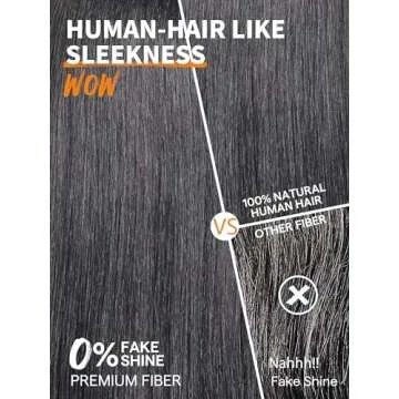 GORGIUS Short Black Straight Wig 18 Inch 180 Density Glueless Wig Put On Go Wigs Side Part Silky Pre-Plucked Crafted with Style-Archive Technology: Premium Fiber & Remy Human Hair Blend