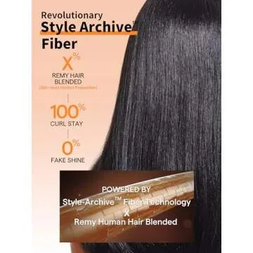 GORGIUS Short Black Straight Wig 18 Inch 180 Density Glueless Wig Put On Go Wigs Side Part Silky Pre-Plucked Crafted with Style-Archive Technology: Premium Fiber & Remy Human Hair Blend