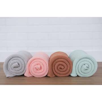 SpiritnSprout Waffle Baby Blanket, Waffle Baby Blanket, 43X43 Inch Cotton Gender Neutral Swaddle, Chunky Waffle Knit Blanket, Stroller Blanket, Toddler Blanket (Cinnamon), Crib, SF-A1170