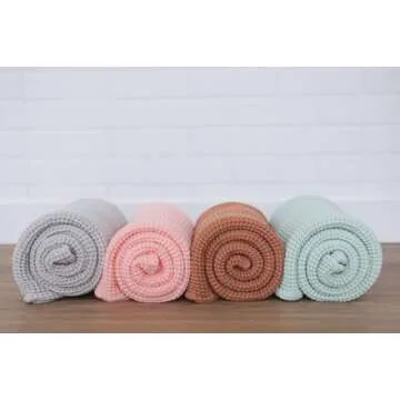 SpiritnSprout Waffle Baby Blanket, Waffle Baby Blanket, 43X43 Inch Cotton Gender Neutral Swaddle, Chunky Waffle Knit Blanket, Stroller Blanket, Toddler Blanket (Cinnamon), Crib, SF-A1170