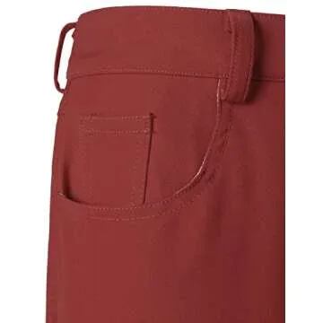 JOGAL Mens Bell Bottom Pants Retro 70s Slim Fit Wine Red