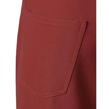 JOGAL Mens Bell Bottom Pants Retro 70s Slim Fit Wine Red