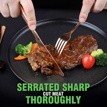 OGORI 40-Piece Copper/Rose Gold Silverware Set for 8