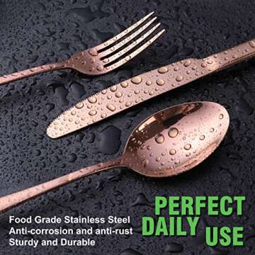 OGORI 40-Piece Copper/Rose Gold Silverware Set for 8