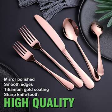 OGORI 40-Piece Copper/Rose Gold Silverware Set for 8