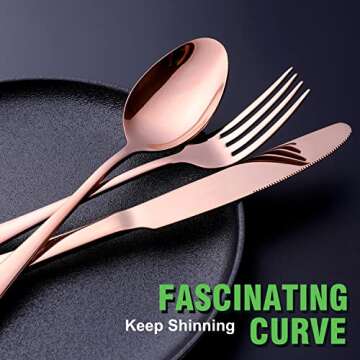 OGORI 40-Piece Copper/Rose Gold Silverware Set for 8