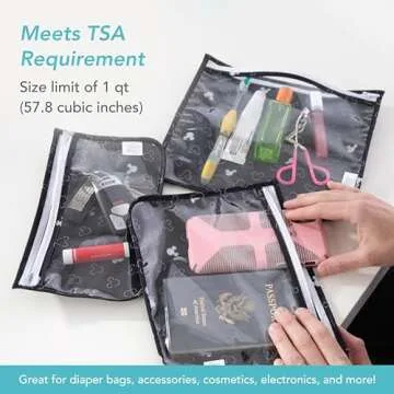 Bumkins Disney Travel Bag - Clear Sided, TSA Approved - 3 Pack