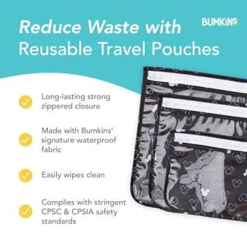 Bumkins Disney Travel Bag - Clear Sided, TSA Approved - 3 Pack