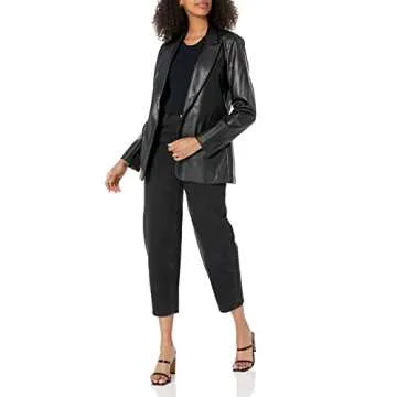 The Drop Women's Anouk Blazer - Stylish Faux Leather Jacket