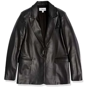 The Drop Women's Anouk Blazer - Stylish Faux Leather Jacket