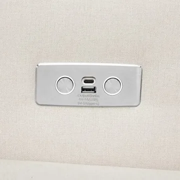 Babyletto Kiwi Electric Power Glider Recliner Nursery Chair w/ USB Ports - Water Repellent & Stain Resistant Glider Rocking Chair - GREENGUARD Gold Certified Swivel Rocker Recliner Chair - Cream