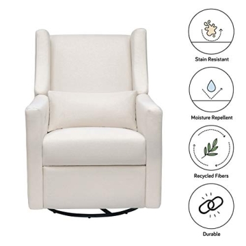 Babyletto Kiwi Electric Power Glider Recliner Nursery Chair w/ USB Ports - Water Repellent & Stain Resistant Glider Rocking Chair - GREENGUARD Gold Certified Swivel Rocker Recliner Chair - Cream