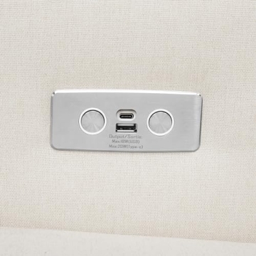 Babyletto Kiwi Electric Power Glider Recliner Nursery Chair w/ USB Ports - Water Repellent & Stain Resistant Glider Rocking Chair - GREENGUARD Gold Certified Swivel Rocker Recliner Chair - Cream