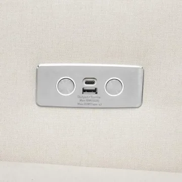 Babyletto Kiwi Electric Power Glider Recliner Nursery Chair w/ USB Ports - Water Repellent & Stain Resistant Glider Rocking Chair - GREENGUARD Gold Certified Swivel Rocker Recliner Chair - Cream