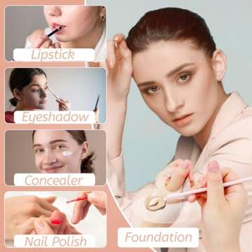 LuckyOpt Makeup Mixing Palette Spatula Set, 2PCS Mini Acrylic Makeup Palette & 2PCS Silicone Skincare Spatula, Cream Foundation Palette for Mixing and Save Cosmetics (Pink,Square+Heart)