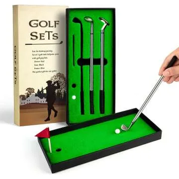 Golf Pen Set with Clubs and Putting Green - Juboury