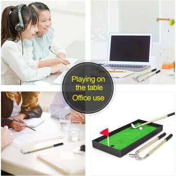 Golf Pen Set with Clubs and Putting Green - Juboury