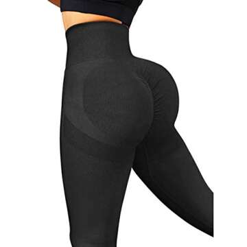 SUUKSESS Women Contour Butt Lifting Seamless Leggings Ombre High Waisted Workout Yoga Pants (Black, ...