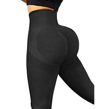 SUUKSESS Women Contour Butt Lifting Seamless Leggings Ombre High Waisted Workout Yoga Pants (Black, ...