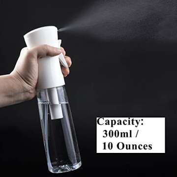 ZeroStage Hair Mister Spray Bottle Continuous Pressurized 360 Fine Mist Water Sprayers Clear 300ml 1...