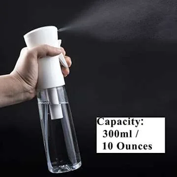 ZeroStage Hair Mister Spray Bottle Continuous Pressurized 360 Fine Mist Water Sprayers Clear 300ml 1...