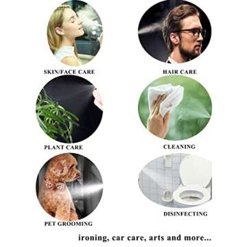 ZeroStage Hair Mister Spray Bottle Continuous Pressurized 360 Fine Mist Water Sprayers Clear 300ml 10oz